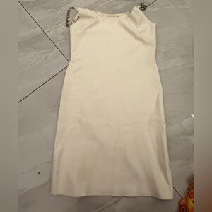 Ramy Brook Cream Mini Dress chain strap